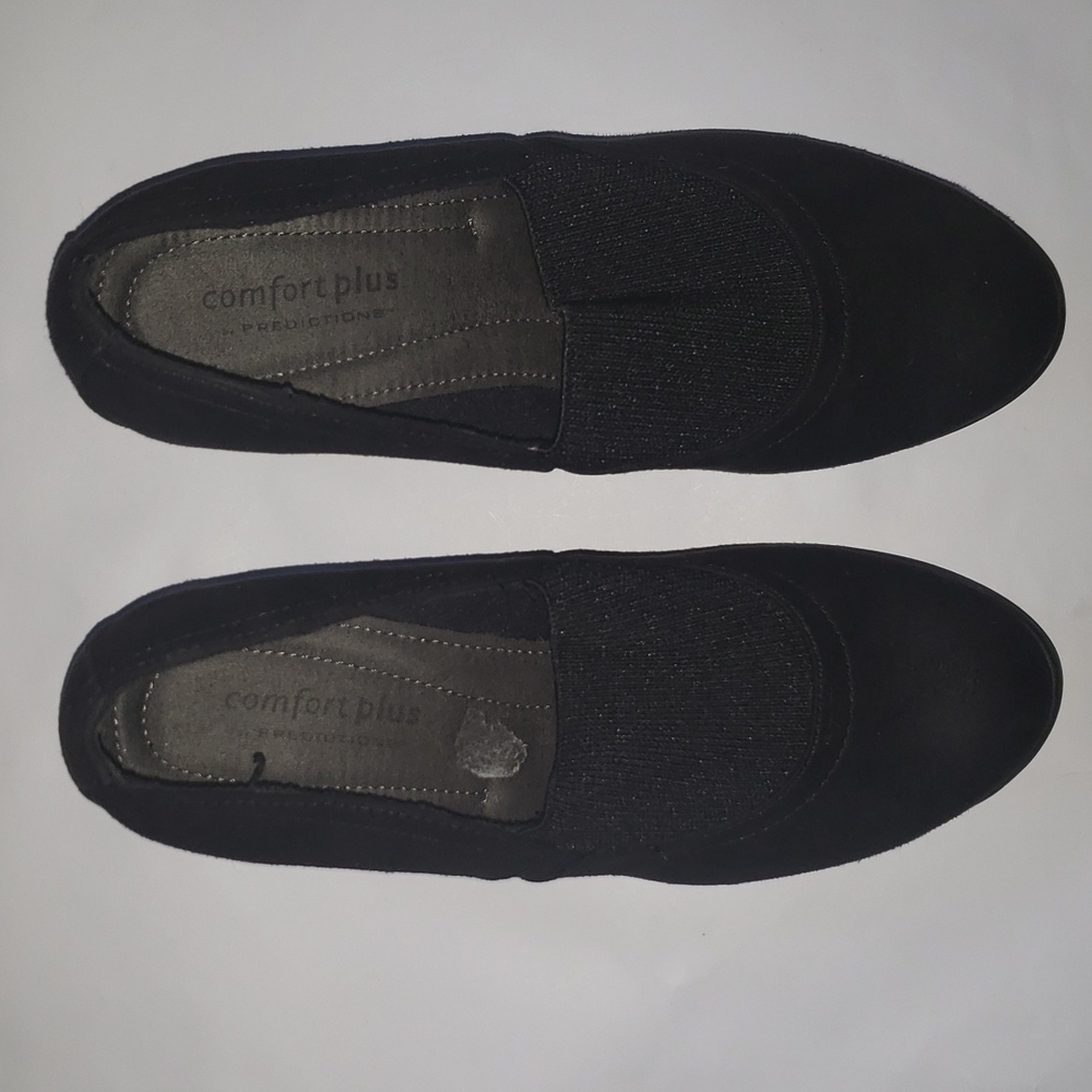 Comfort Plus by Predictions 5 1/2 W Black Wedge Slip On Closed Toe - Picture 5 of 12